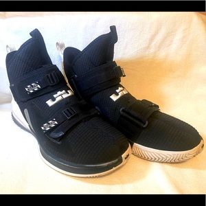 LeBron James Soldier 13, black and white shoes